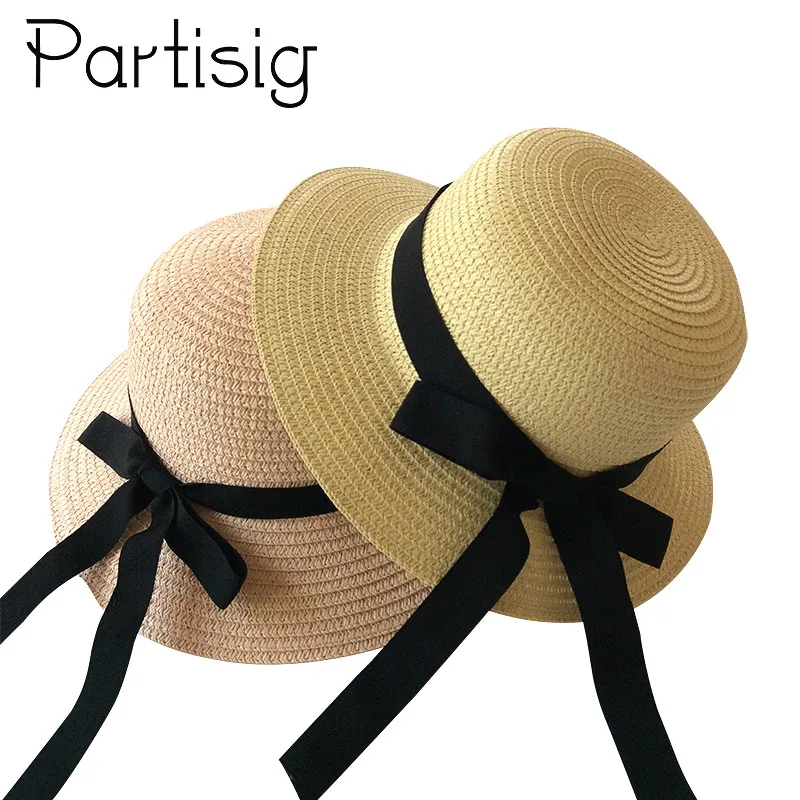 Girls Summer Hat Butterfly Ribbon Decorate Straw Hat For Girls Children Panama Hat Baby Sun Cap