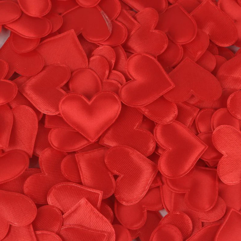 cheap ! 100pcs Fabric Heart dia 3.5x3.5cm / 2x1.5cm Wedding Party Confetti Table Decoration birthday party Decorative Supplies
