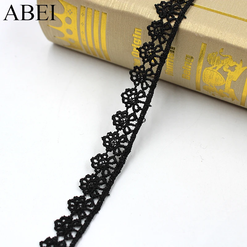 5yards/lot White Black Flower Leaf Lace Trims Embroidery Fabric Lace Ribbon for Sewing Crafts Diy Clothes Garments Accessories