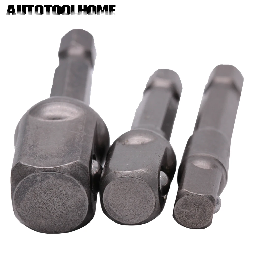 3 قطعة 1/4 3/8 1/2 "عرافة مثقاب كهربائي بت سائق المقبس بت مجموعة محول وجع كم تمديد بار لقم مفك كهربائي #3