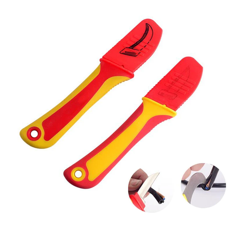 Pisau Listrik Kabel Terisolasi Pengupasan Gunting Lurus/Melengkung Kait Pisau Tetap Pengupas Kawat Alat Tangan Pengupas