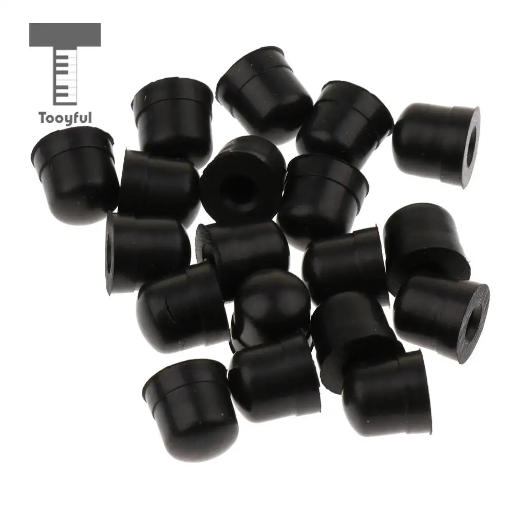 20 Pcs Silicone Trombone Slide Bow Rubber End Tip Bumper for Trombone Brass Instrument Repair Accessories Black