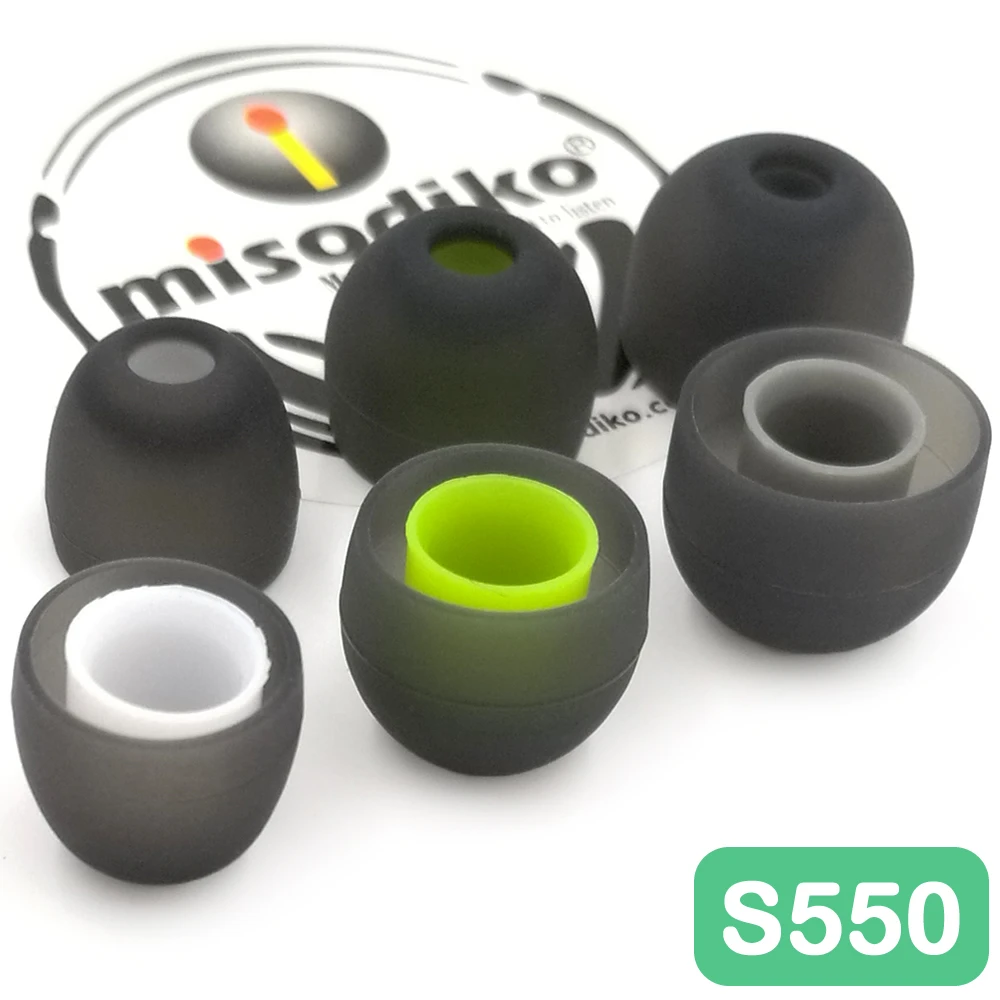 

misodiko S550 Silicone Earbuds Tips Eartips for Jaybird X4 X3 X2, Run, BlueBuds X, Freedom/ Photive PH-BTE50/ LG HBS 760 810 910