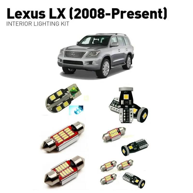 

Led interior lights For Lexus Lx 2008+ 9pc Led Lights For Cars lighting kit automotive bulbs Canbus