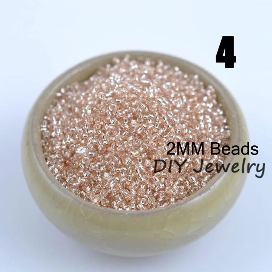 Nice 16g 1000pcs 2mm 12/0 Champagne Silver Lined Round Loose Spacer Beads Cezch Glass Seed Beads Jewelry Making DIY Garment Bead