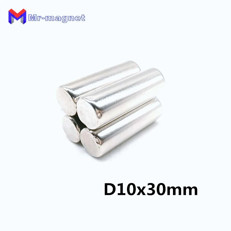 100pcs super strong D10x30mm D10*30mm 10*30mm 10*30 D10*30 D10x30 permanant neo neodymium magnet NdFeB with Nickel coating