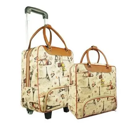 20 Inch  Women Travel  luggage Trolley Bag on wheels travel Suitcase Travel Rolling Bag Set  Baggage Rolling Travel wheeled bag