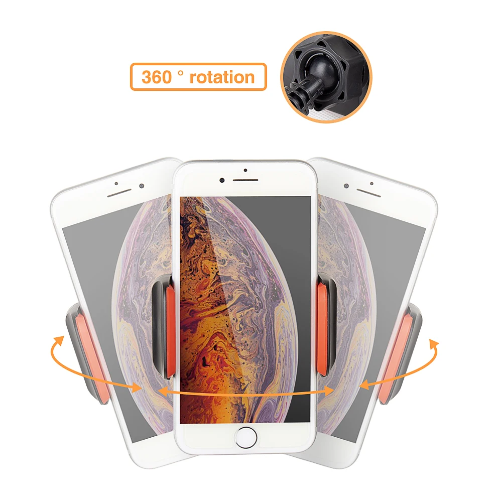 Yizhestudio ผู้ถือโทรศัพท์ปรับคลิป Clamp สำหรับแหวนแสง selfie โคมไฟวิดีโอสด 3.5-5.7 นิ้วขาตั้งโทรศัพท์