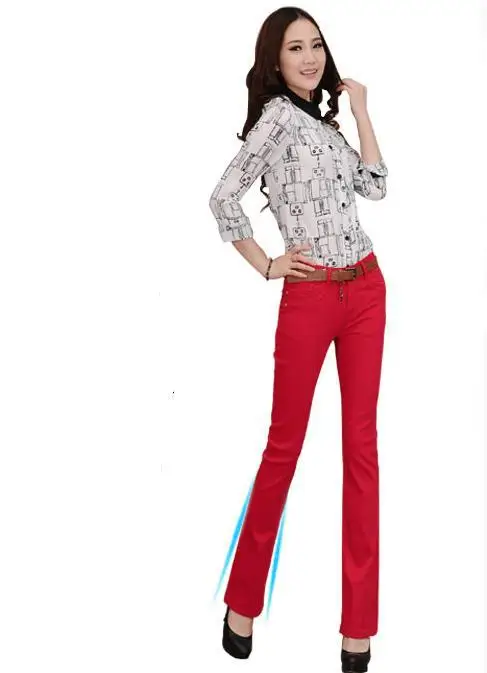 

Hot! Spring / Fall Fashion stretch jeans, large size women cotton casual pants, stretch pants color micro speaker