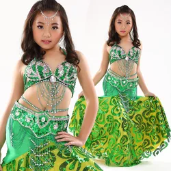 New Style Belly Dance Costume Clothes Wear Kids Dance Child Bellydance Dance India Uniform 2pcs-3pcs Bra&Belt&Skirt 8 colors