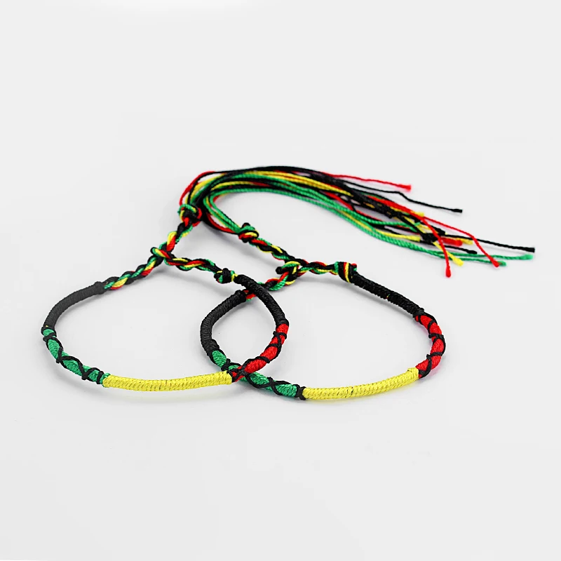 5pcs  Rasta Friendship Bracelet Wristband  Colorful Cotton Silk  Surfer Boho Bangle