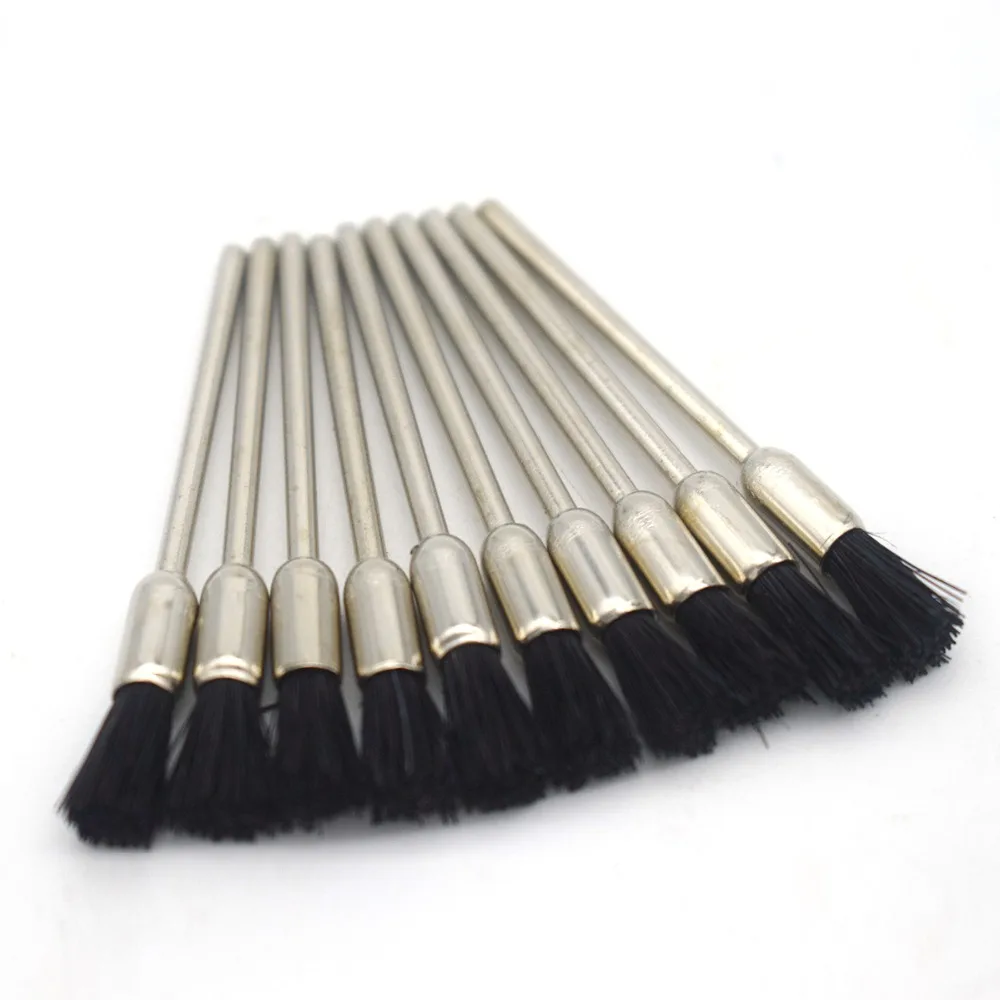 

100PCS Polishing Black White Bristle Brush with Shank 2.35MM Mounted Bristles Tools for Jewelry Making