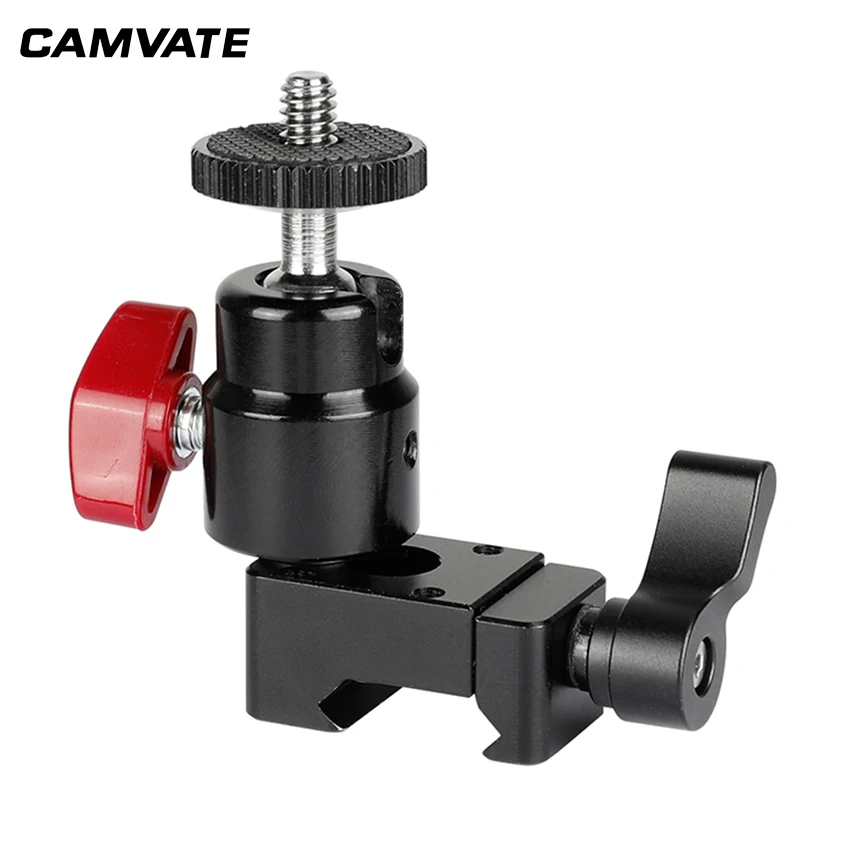 Mini testa a sfera CAMVATE 1/4 "-20 con morsetto NATO per Monitor fotocamera DSLR C2036