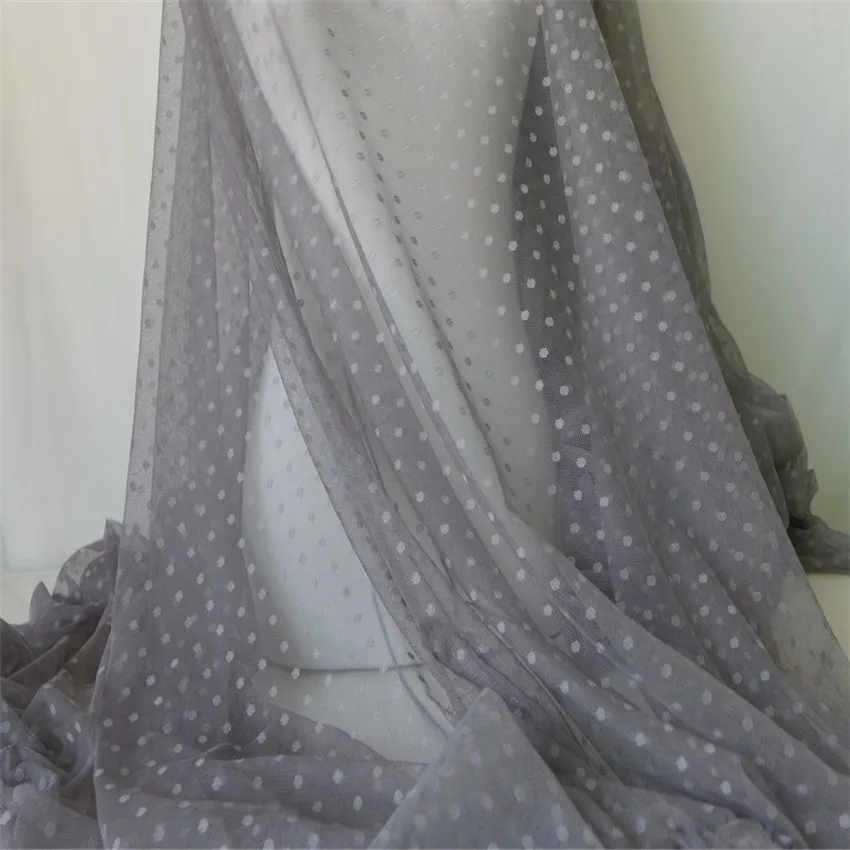 

1 Yard Soft Tulle Mesh Lace Fabric Polka Dot Print Bridal Wedding DIY Decoration Fabric 150cm Width