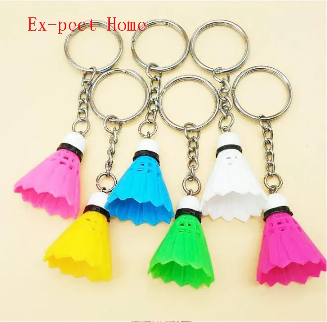 FREE SHIPPING 1500pcs/lot Wholesale Mini Small Badminton Keychains Small Shuttlecock Keyrings for Sports Gifts