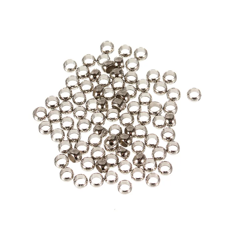 200 teile/los Eisen Crimp End Perlen passen Armband Halskette Ergebnisse 1/2/2/3/3/4mm Stopper Spacer Perlen für die Schmuck herstellung f103