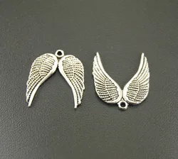 30pcs/lot Tibetan Silver Color Mini Angel Wings Charms Pendant DIY Handmade Jewelry Making A599