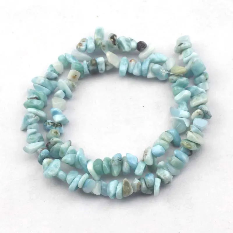 3-5x6-8mm Blue Larima Beads Natural Freeform Chips Stone Beads For Jewelry Making Beads 32'' Needlework DIY Beads Trinket