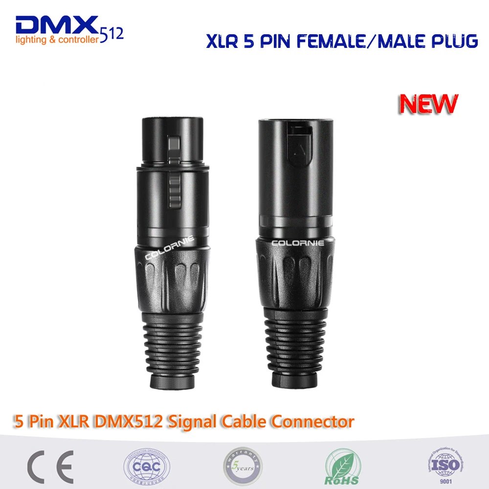 Stage lighting 5 Pin XLR Connector,  MX512 Signal Cable Female and Male Plug Connector.