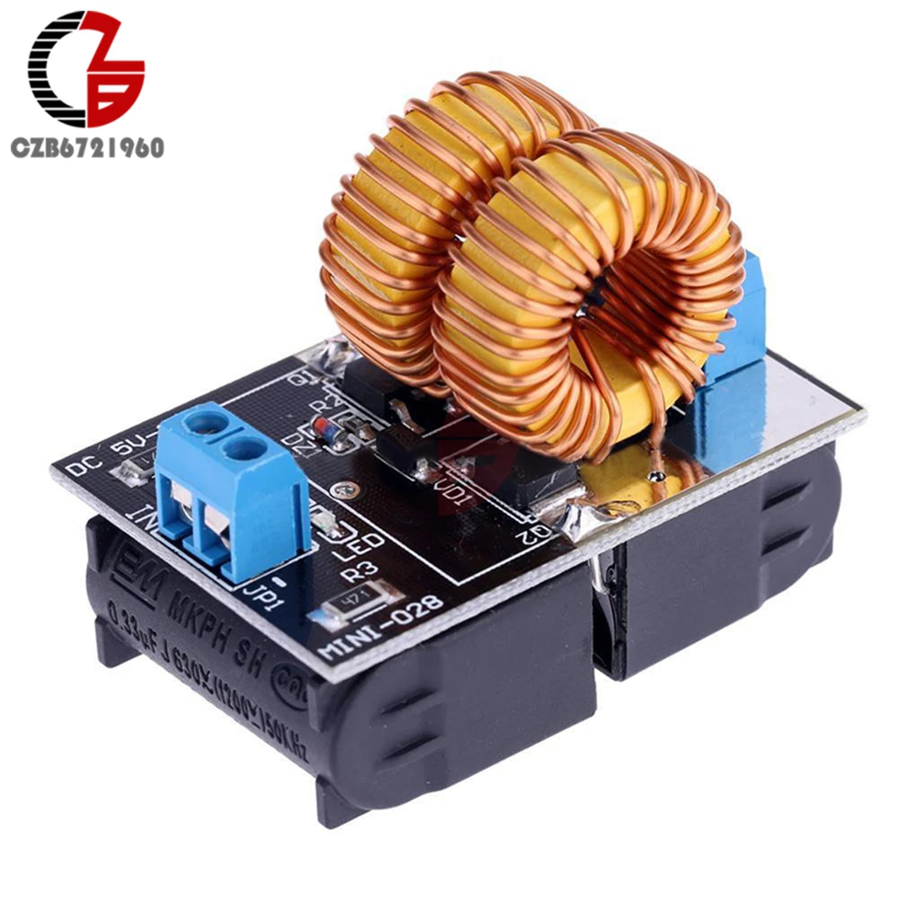 DC 5V 12V ZVS Low Voltage Induction Heating Power Supply Module Induction Heating Board Tesla Jacob's Ladder Heating Coil 120W