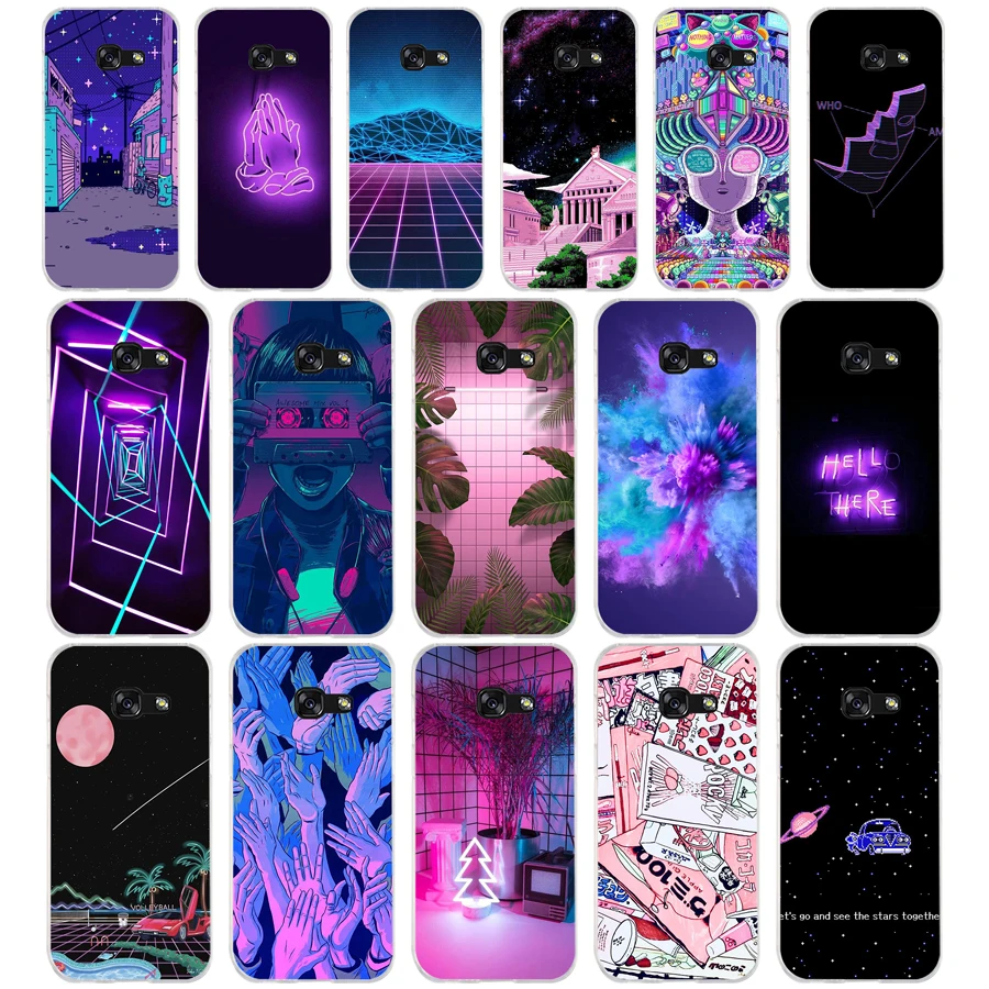 129SD Vaporwave Aesthetics Soft Silicone Tpu Cover phone Case for Samsung a3 2016 a5 2017 a6 plus a7 a8 a9 star lite s 6 7 8 9