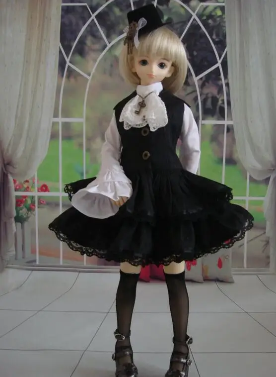 

New 1/3 1/4 1/6 SD DD DDL/DDM MSD YOSD BJD Clothes black white Dress/Skirt/Suit