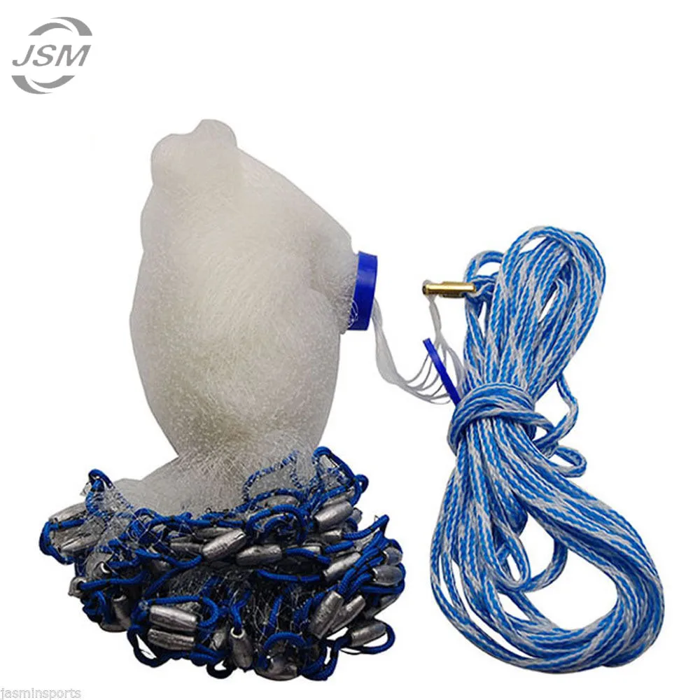 

JSM 4-12feet 3/8" Sq Mesh USA style Cast Nets with lead Sinkers fish trap Nylon Fishing Nets cast net