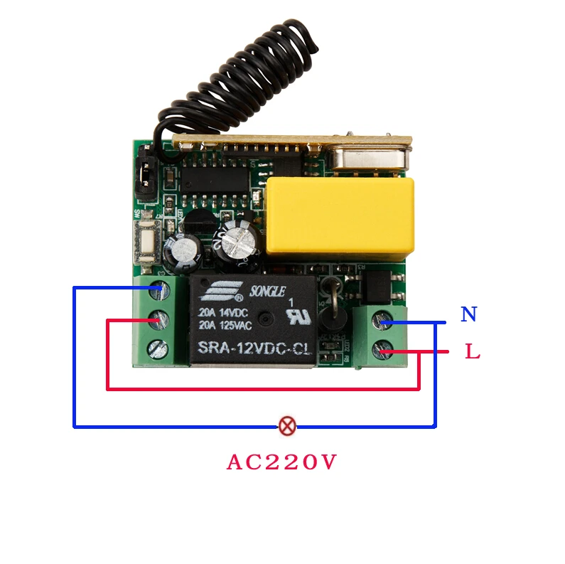 Hot koop!! 2015 nieuwste waarde gewoon prijs draadloze afstandsbediening schakelaar DC220V 1CH 2 Zender en 4 ontvanger