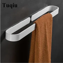 Nail free Solid Aluminum white Towel Bar Single Towel Rack Bathroom Matte white Towel Holder 30/40/50/60 cm