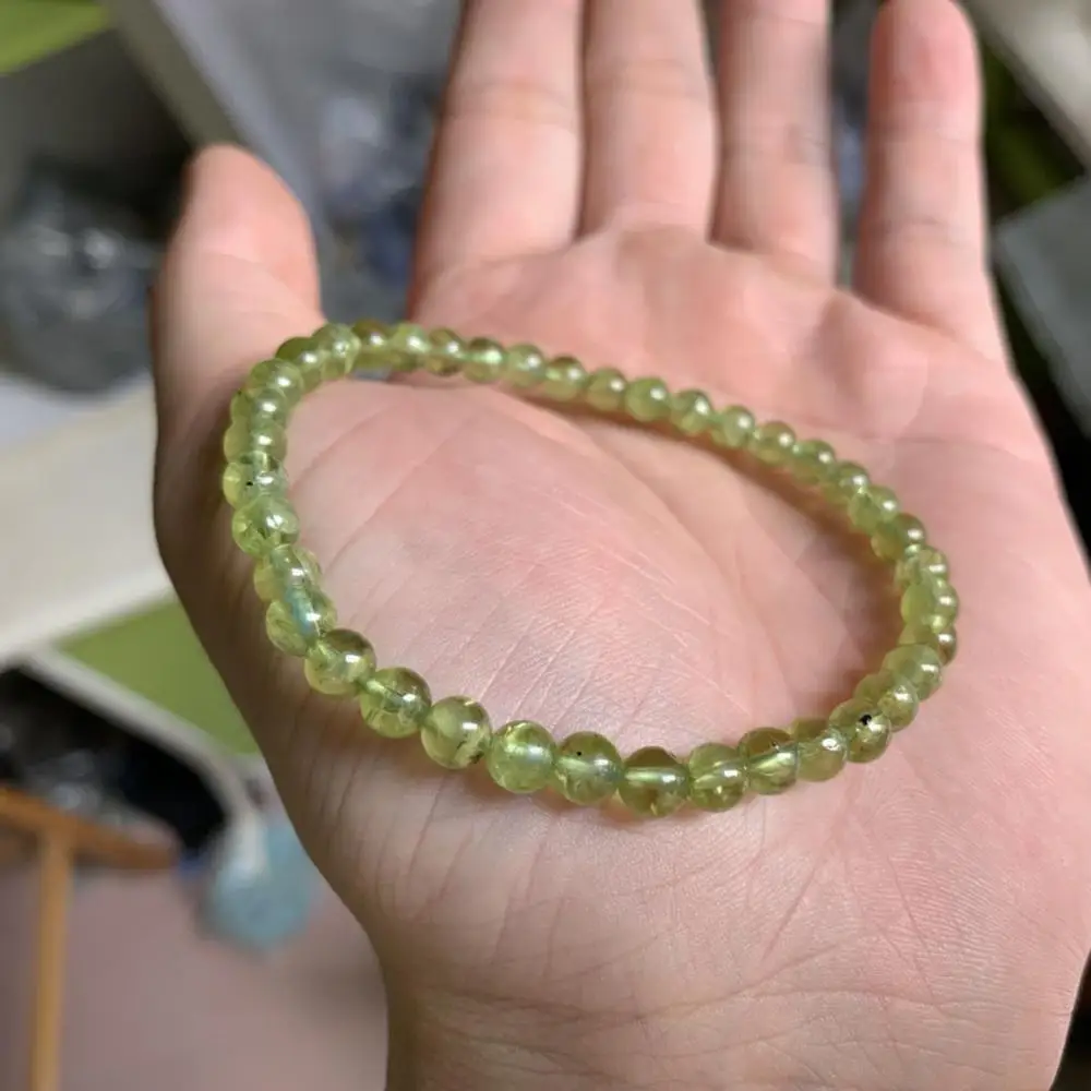 4mm 5mm 6mm natural peridot stone bracelet natural gemstone jewelry bracelet DIY bracelet for woman for  man wholesale !