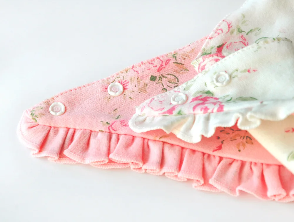 Cute Cotton Burp Cloth Triangle Round Lace Bow Princess Super Soft Baby Feeding Drool Bibs