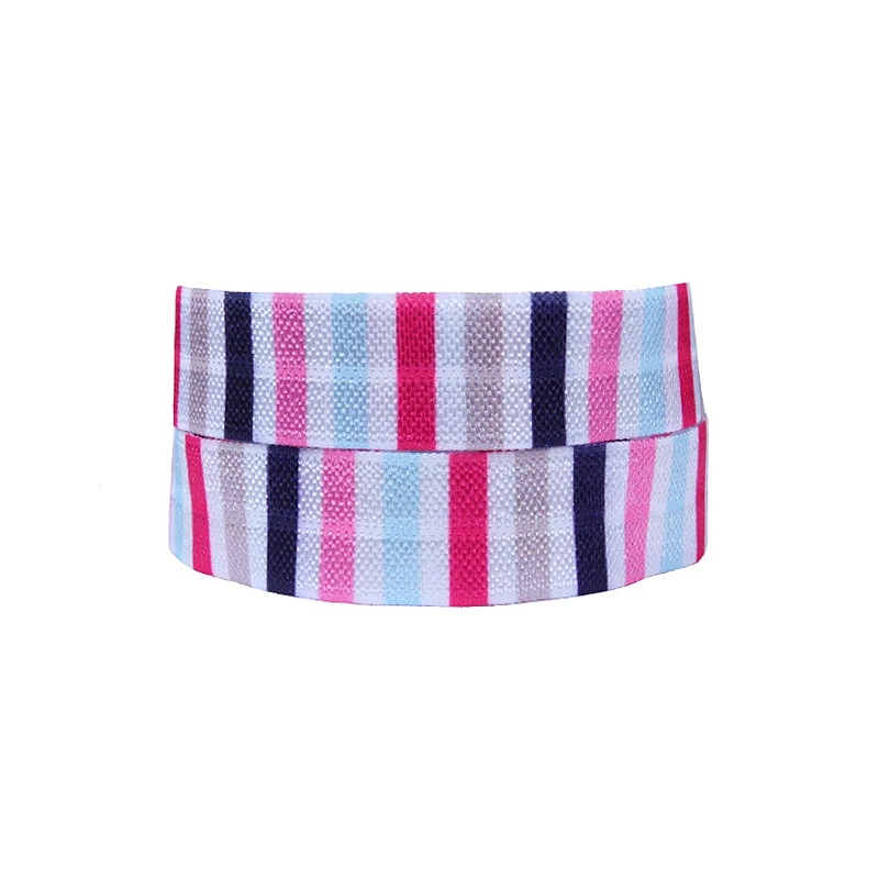 

FLRA ElasticOcean stripe fold over elastic ribbon for hair ties set