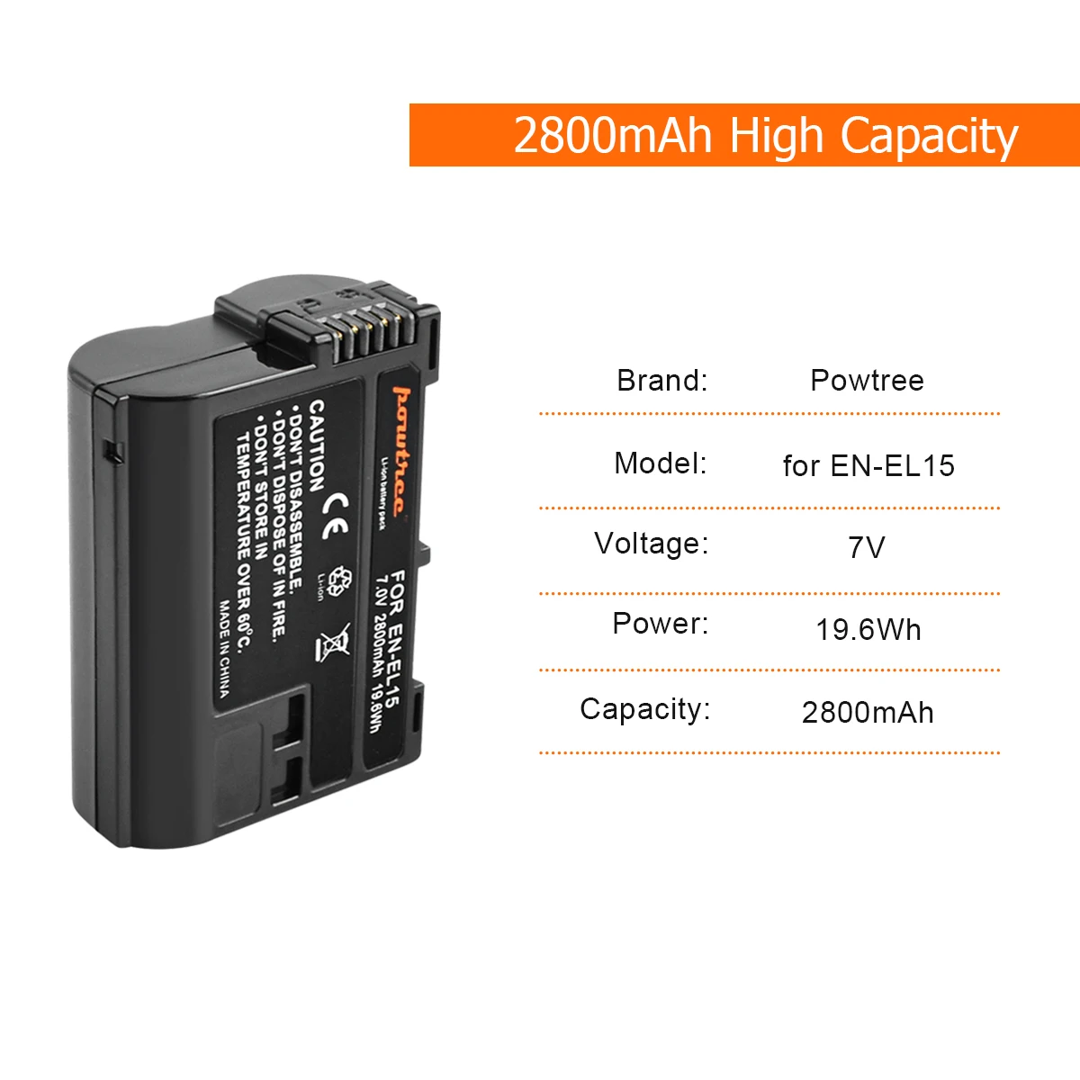 7V 2000mAh EN-EL15 EN-EL15A Battery Charger For Nikon d750, d7200, d7500, d850, d610, d500, MH-25a, d7200, z6, d810 Batteries