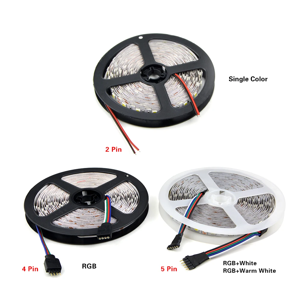 6 színek 5050 SMD ledes csík ligh Magnószalag 5M 12V RGB RGBW RGBWW Vízhatlan esőköpény dekorációs stringed Villanyégő 60leds/m Elsárgul, Rózsi, Tükörlap Kék szín