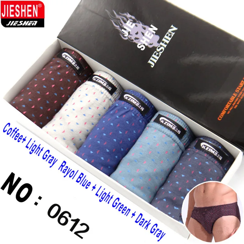 5 pieces boxed all cotton underwear ultra-large size men\'s briefs male 5 colors underpants underwear