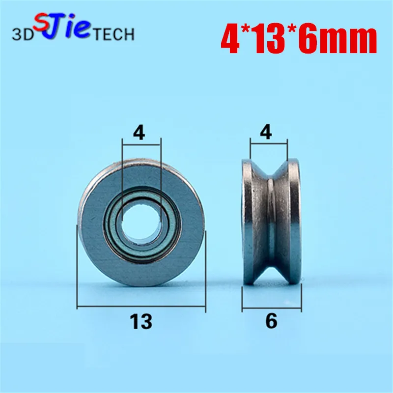 1pcs 4*13*6mm V groove all metal pulley, miniature bearing 604ZZ, line lifting wheel, rolling right angle wheel