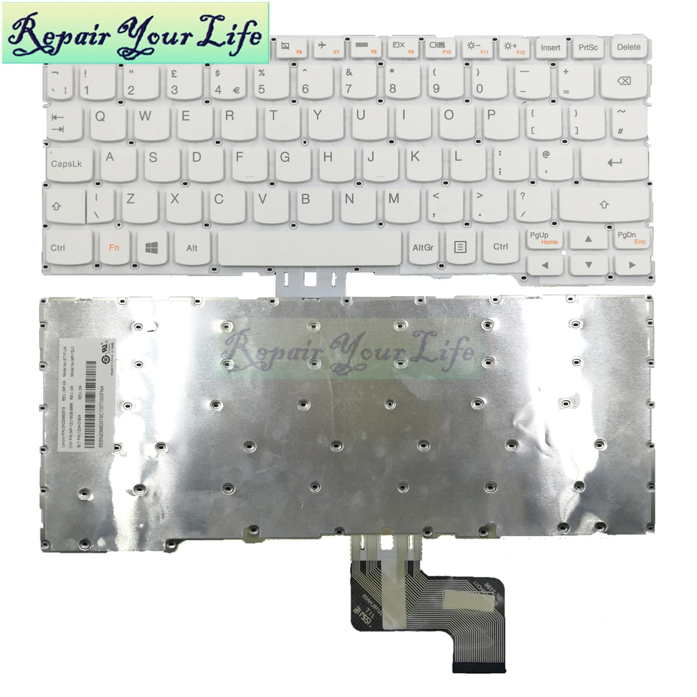 New White UK Laptop keyboard for Lenovo Yoga 3 11 Yoga3 11 300S-11IBR 300S-11IBY 700-11ISK Flex 3 11 SN20M63319 1204-01904