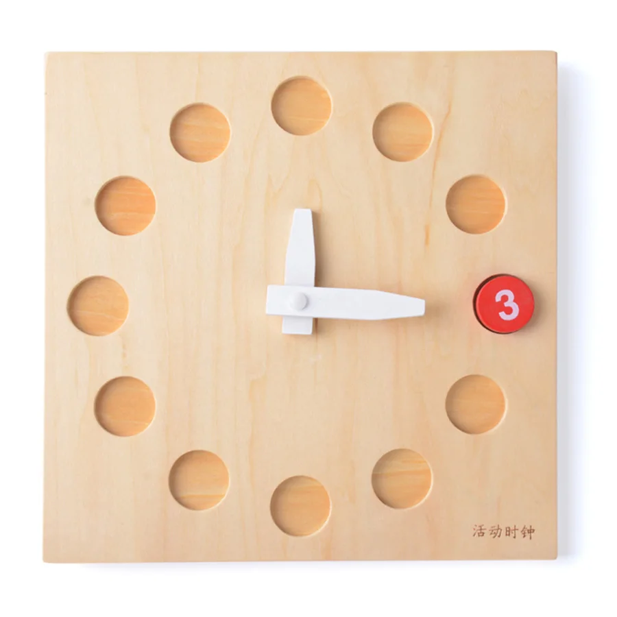 Horloge Montessori en bois avec mains mobiles pour bébé, jouet classique, éducation de l'enfance, formation préscolaire, jouets pour enfants