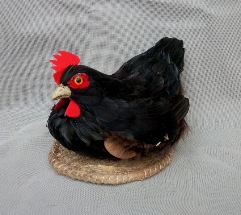 

creative simulation chicken toy polyethylene & furs black hen model gift about 30x21x20cm 1571