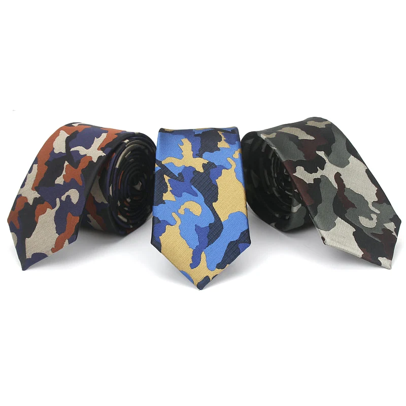 2018 Mens Slim Tie Camouflage Pattern Brand Ties 6cm Neck Ties Fashion Skinny necktie For Men Wedding Party Gravates NeckTies