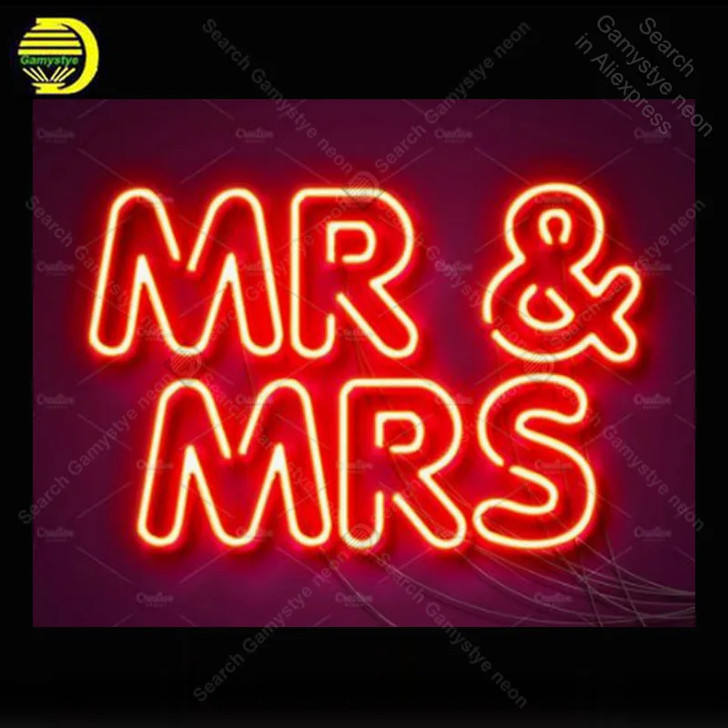 Neon Sign for mr & mrs Neon Bulbs sign handcraft Signboard Hotel Dropship personalized Neon light sign Light up wall Beer Bar