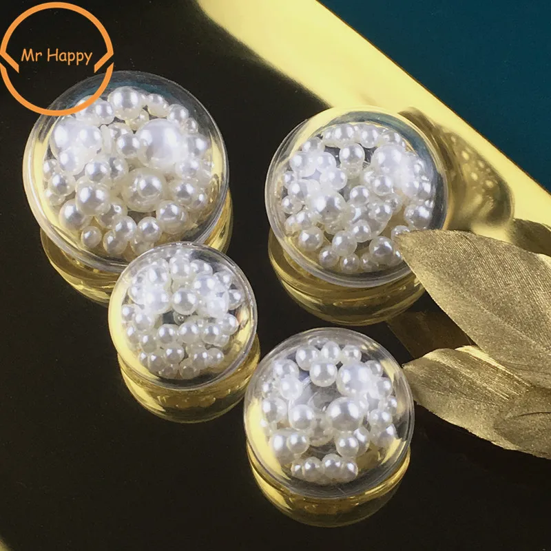 10pcs/lot high quality Transparent hemisphere pearl button semicircle bulb button  for women's coat sweater