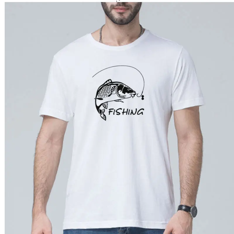 2019 Cotton Breathable Slim Fit Fishings Carp T-shirts Love to Fish Printed Tshirt Men's O-Neck Cotton Short sleeves Tees