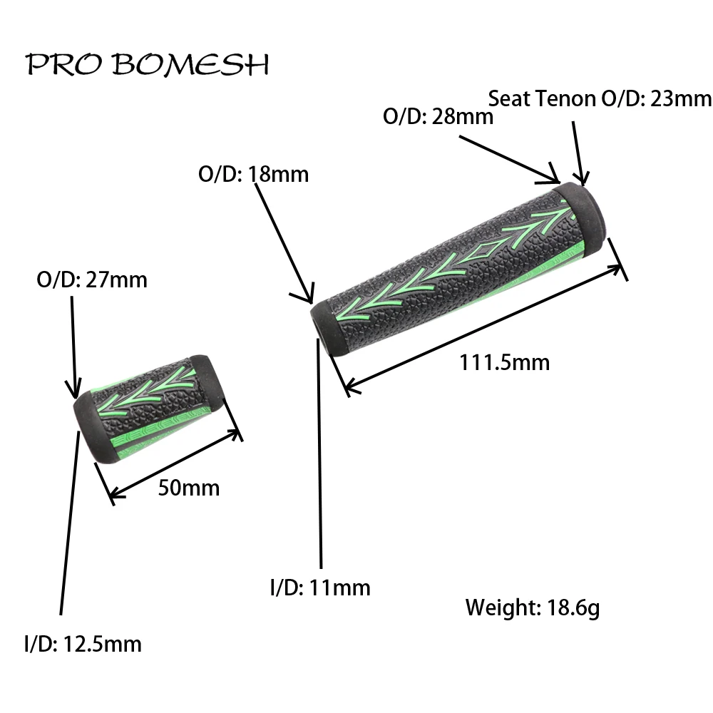 Pro Bomesh 1 Set Anti-skid Grip Handle Butt Cap Handle Set WIth Tenon DIY Fishing Rod Component Repair Accessory Pole