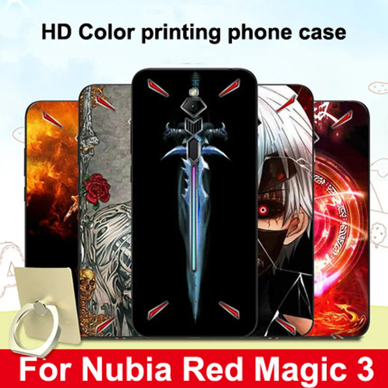 For ZTE nubia Red Magic 3 Case Black Bumper Coque Painted Soft silicone Back Cover For nubia RedMagic 3 NX629J Phone Cases