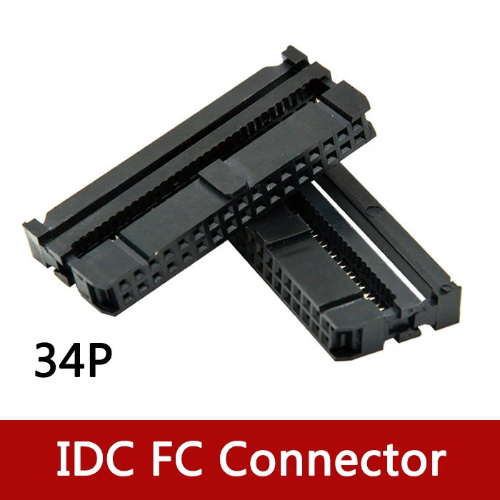 

500PCS FC-34 IDC Socket 2x17 Pin Dual Row Pitch 2.54mm IDC Connector adapter 34-pin cable socket