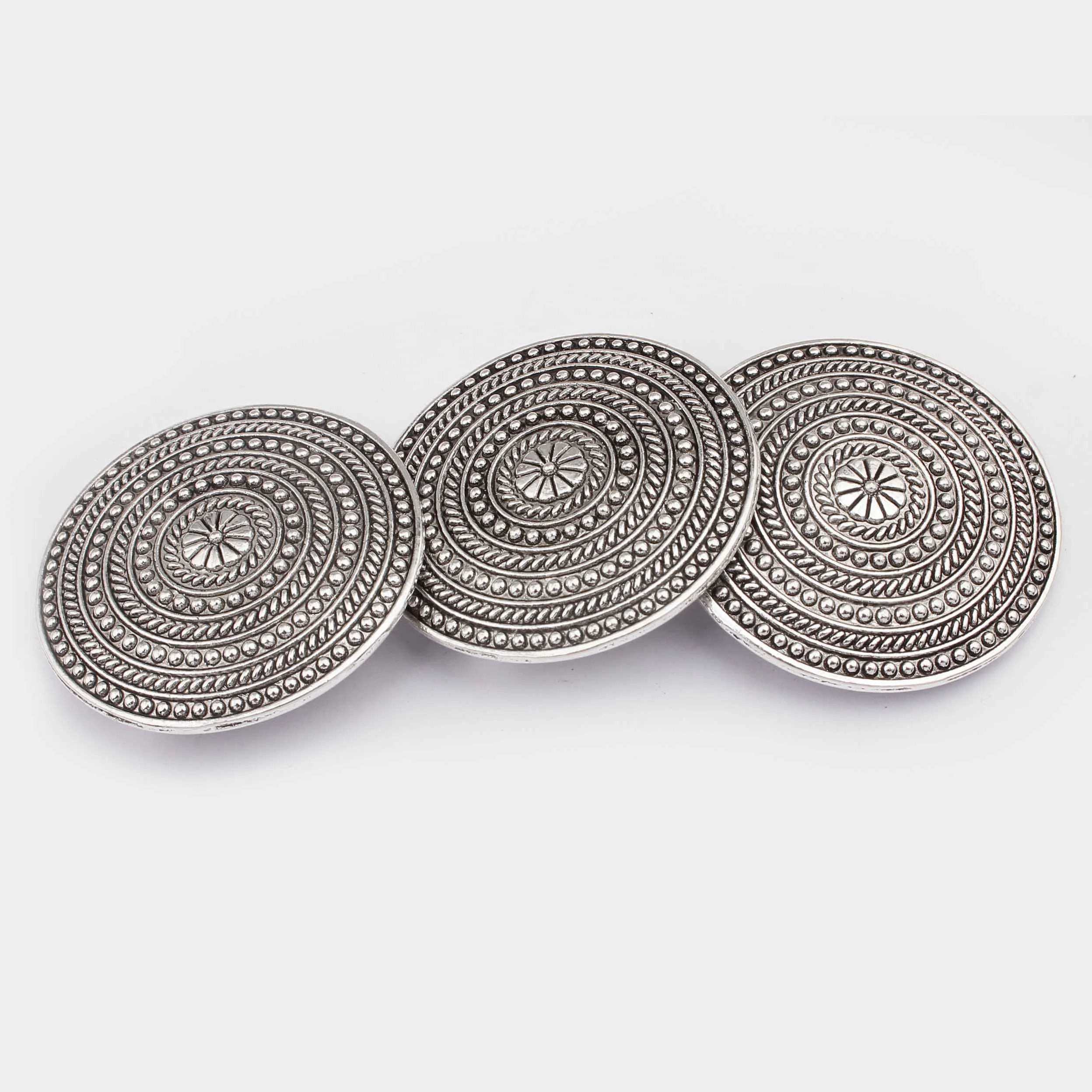 4pcs Antique Silver Color Metal Bohemia Vikings Norse Round Dot Flower Charms Pendant DIY Necklace Jewelry Making