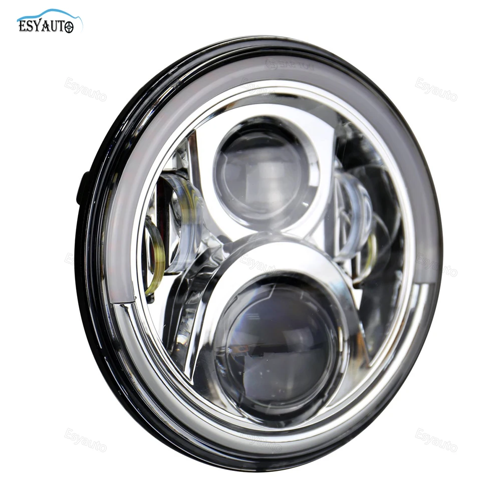 

7 Inch Round LED Headlight with White DRL Amber Turn Signal Lamp 60W for Motorcycle for Jeep Wrangler