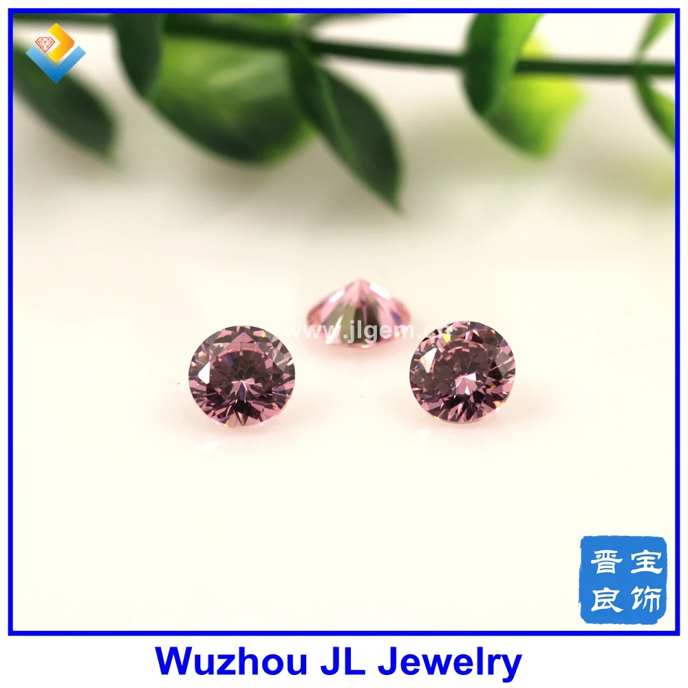 

(100pcs/lot)7mm Free Shipping Synthetic Pink Round Cubic Zirconia Stone/CZ Gems Stone with wholesale price Online Sale