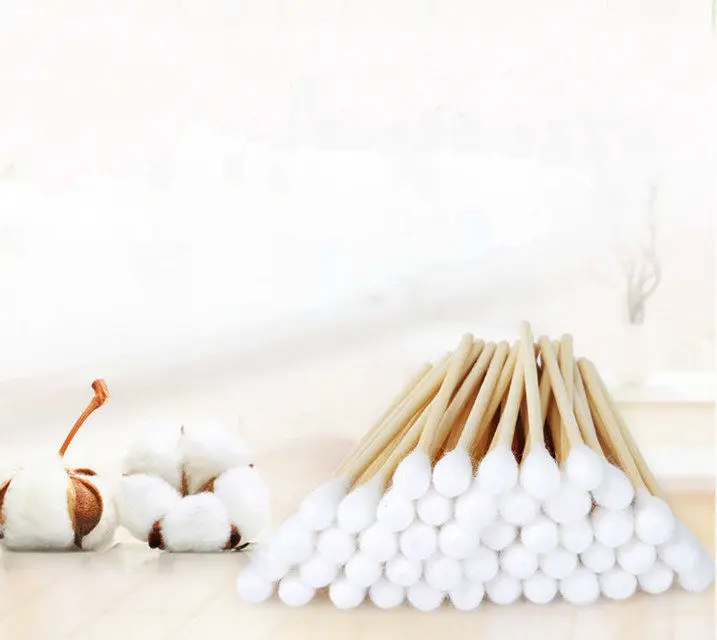 10cm 50pcs/pack Makeup Cotton Swabs Extra Long Wood Handle Applicator Q-tip